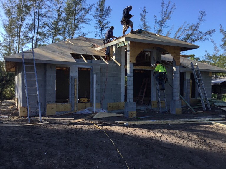 Roof in Progress RJM Custom Homes